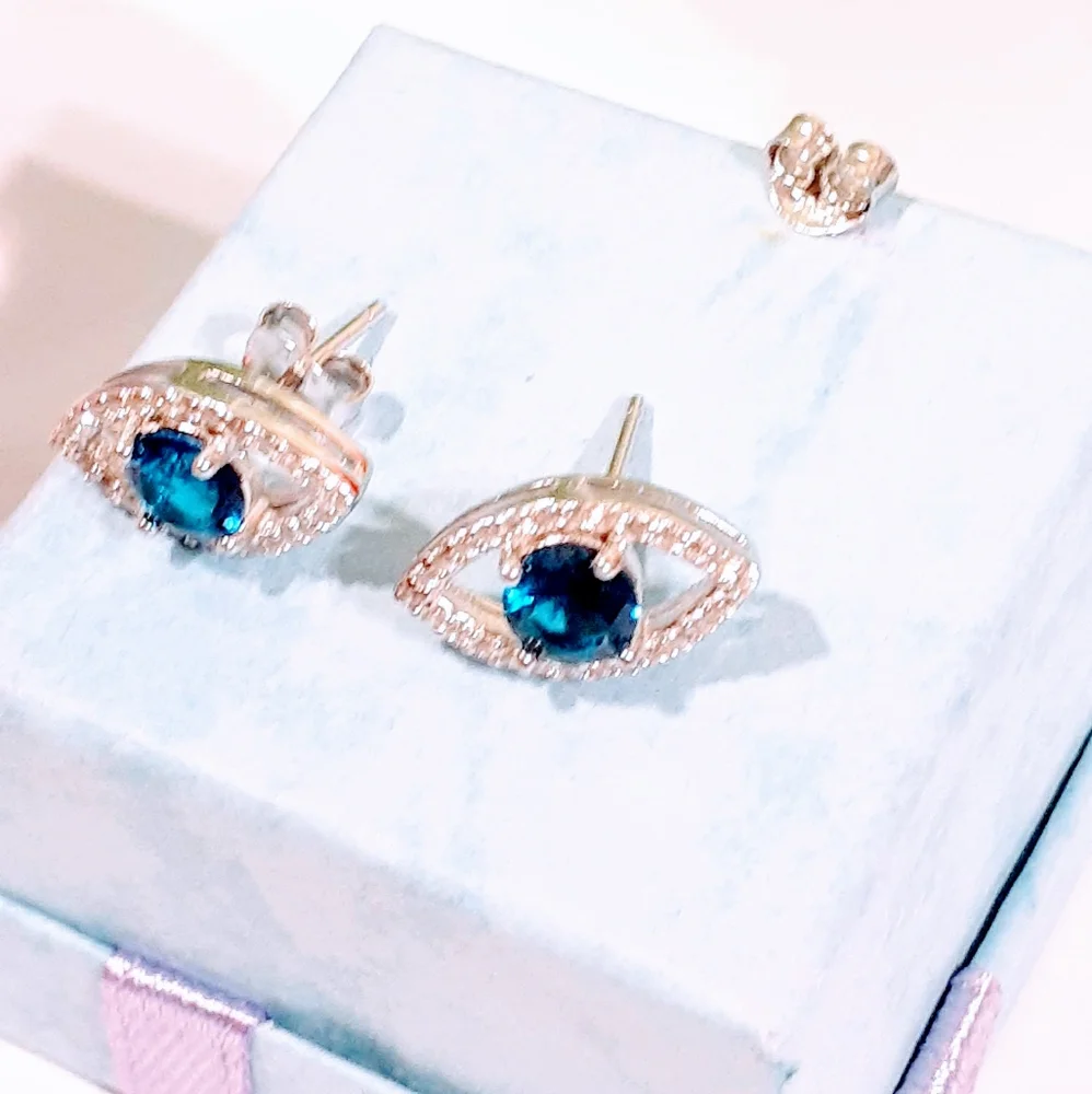 Women's Earrings Evil Eye Sterling Silver Earrings